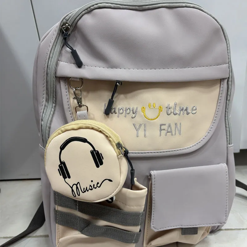 کوله پشتی مدرسه طوسی طرح Happy Time مدل هدفون